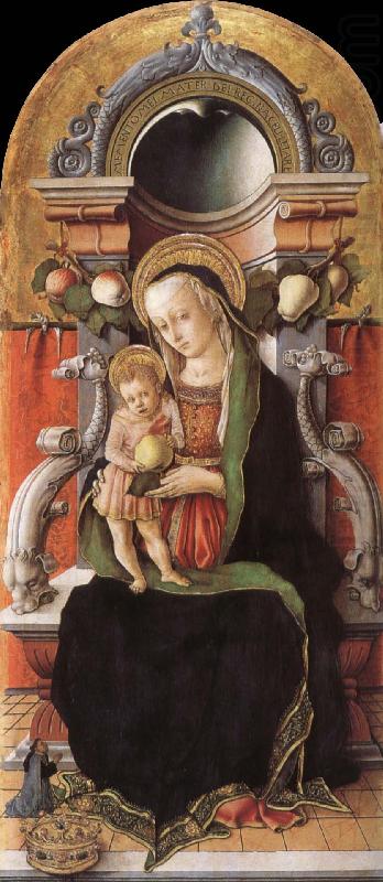 Faith madonna with child, and the donor, Carlo Crivelli